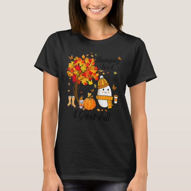 Humpty Had A Great Fall  Autumn Joke Raglan Baseba T-Shirt (Vorderseite)