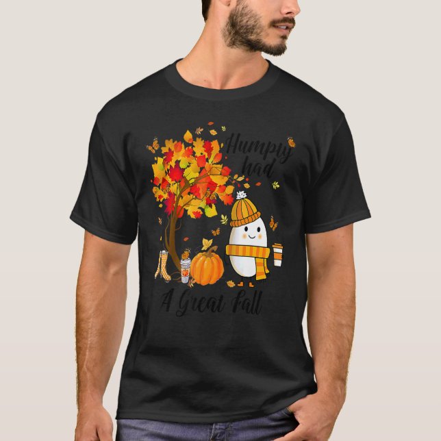 Humpty Had A Great Fall  Autumn Joke Raglan Baseba T-Shirt (Vorderseite)