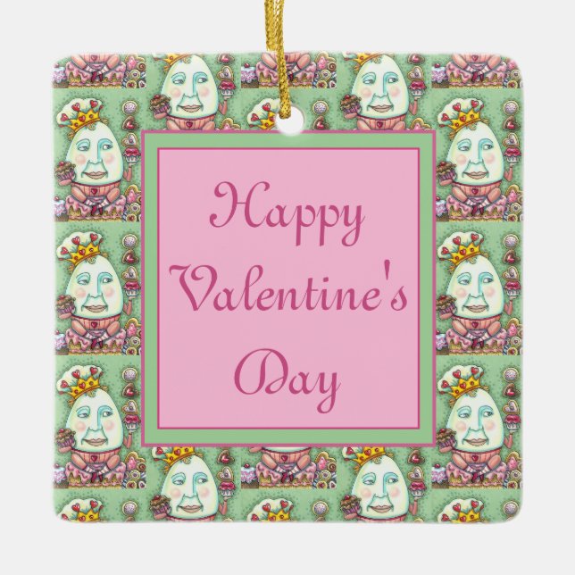 HUMPTY KING OF HEARTS AND CONFEKECTS, VALENTINE KERAMIKORNAMENT (Vorderseite)
