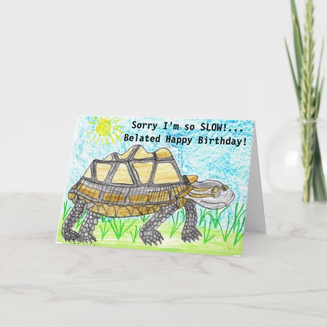 Humsive Belated Birthday Card Karte (Vorderseite)