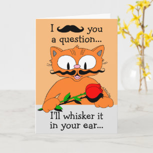 Humsive Valentinstag Card Mustache Cat Karte