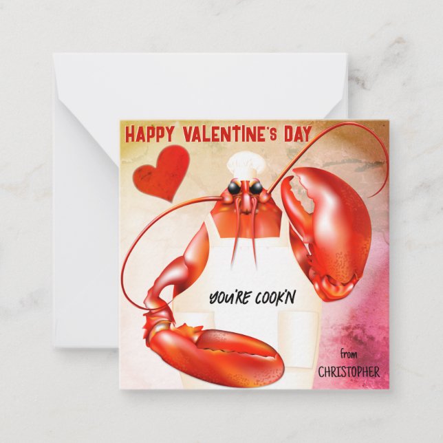 Humster Koch Cook'n Valentine Mitteilungskarte (Vorderseite)