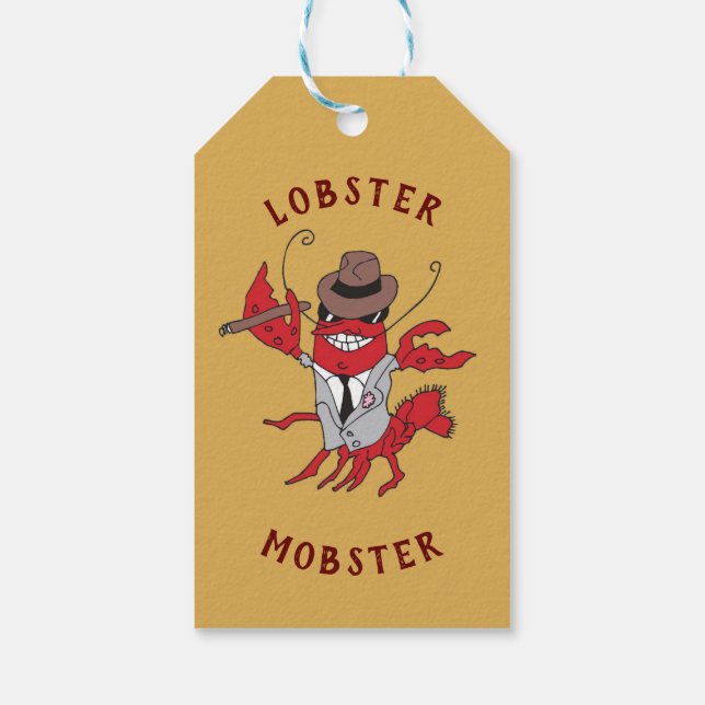 Humster Mobster 🦞 Funny Cartoon Gangster Geschenkanhänger (Rückseite)