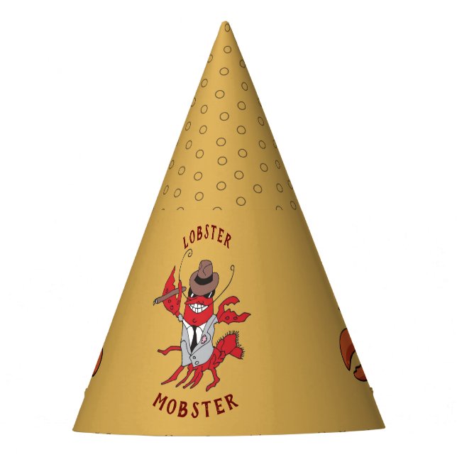 Humster Mobster 🦞 Funny Cartoon Gangster Partyhütchen (Vorderseite)