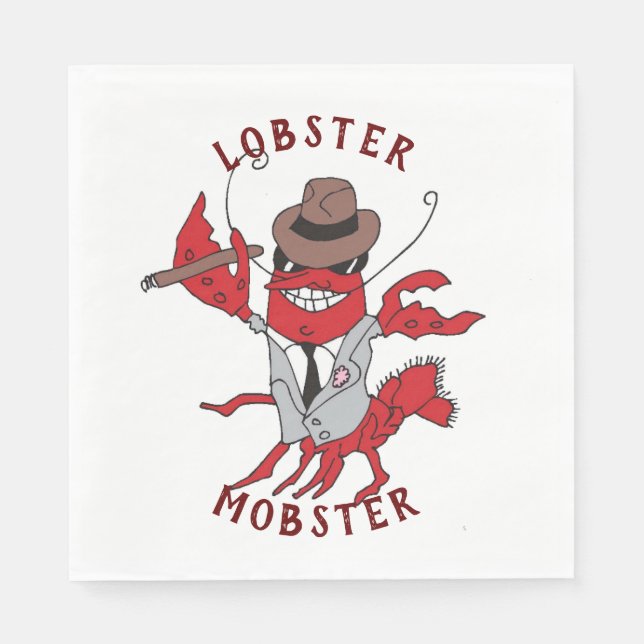 Humster Mobster 🦞 Funny Cartoon Gangster Serviette (Vorderseite)