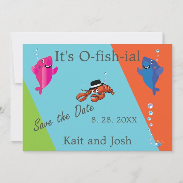 Humster Mobster Wedding Fish Theme Einladung (Vorderseite)