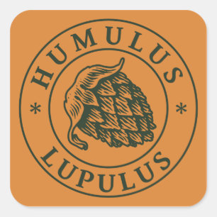 Humulus lupulus autocollant carré
