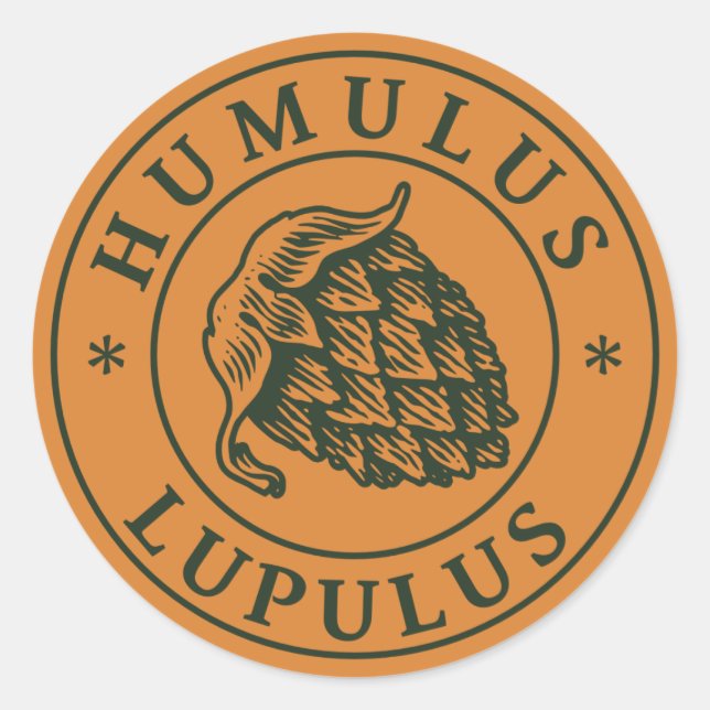Humulus lupulus hop for craft runder aufkleber (Vorderseite)