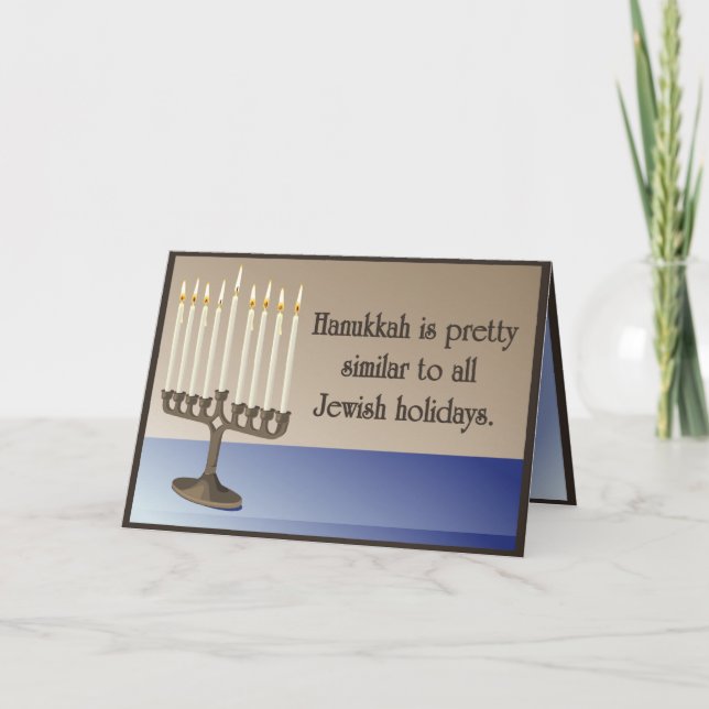 Humurer Hanukkah Feiertagskarte (Vorderseite)
