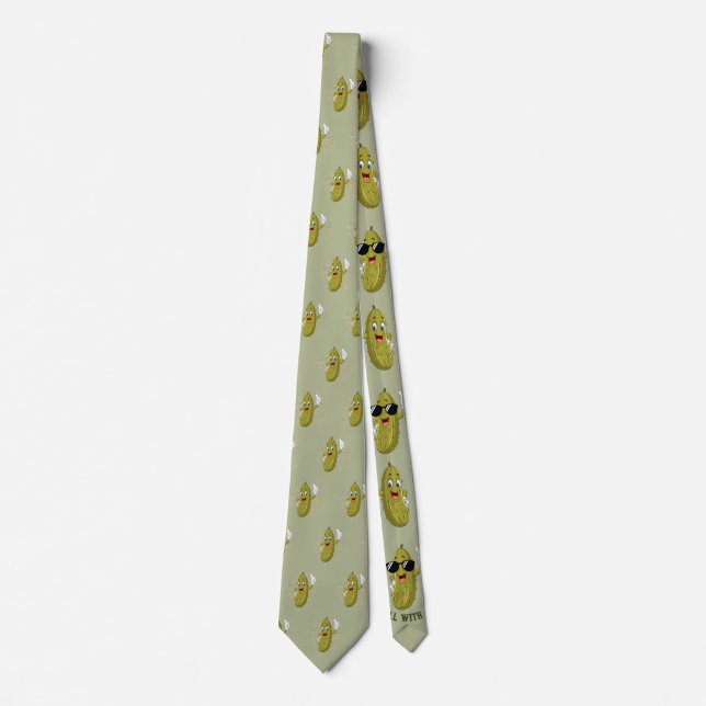 Humurore Green Dill Pickle Neck Tie Krawatte (Vorderseite)