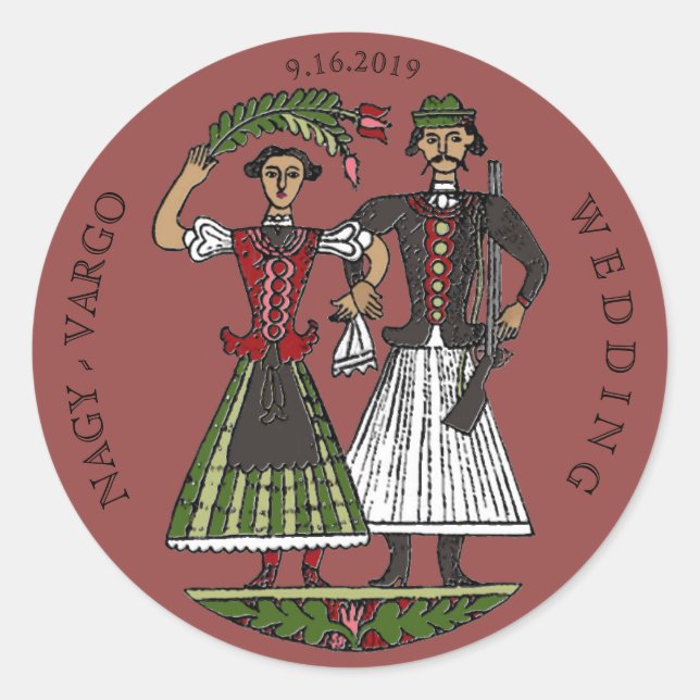 Hun Couple Chili Oil Runder Aufkleber (Vorderseite)