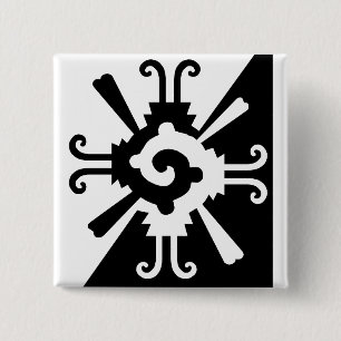 Hunab Ku-Black und White Button