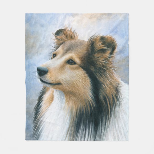 Hund122 Sheltie Collie Fleecedecke (Vorderseite)