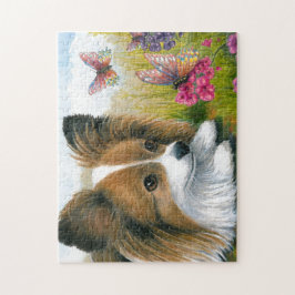 Hund123 Papillon Hund mit Schmetterlingen