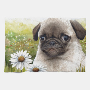 Hund 114 Welpen-Mops Geschirrtuch