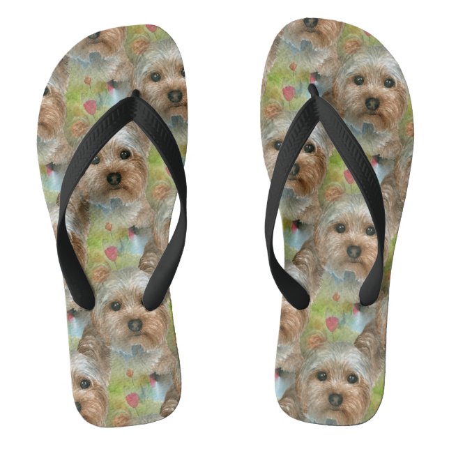 Hund 117 Yorkie Flip Flops (Fußbett)