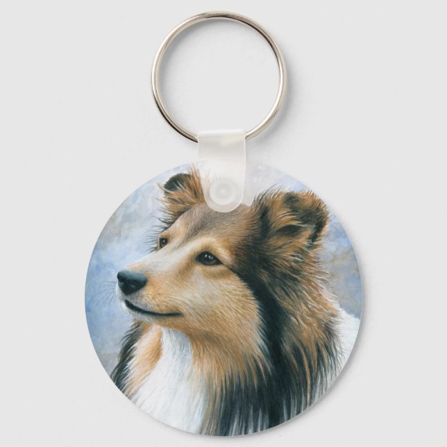Hund 122 Sheltie Collie Schlüsselanhänger (Vorderseite)