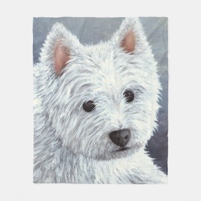 Hund 137 Westie Fleecedecke (Vorderseite)