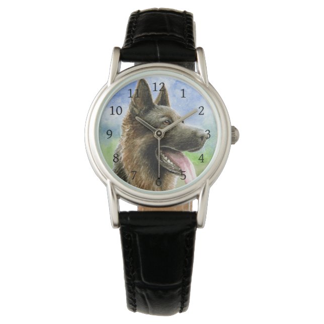 Hund 146 Deutscher Schäferhund Armbanduhr (Vorderseite)