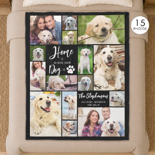 Hund 15 Fotos ZUHAUSE IST, WO UNSER HUND ist kunde Fleecedecke