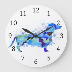 Hund 160 Teckel-Dackel Große Wanduhr