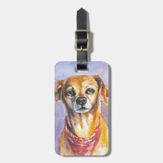 Hund 2 gepäckanhänger (Vorderseite vertikal)
