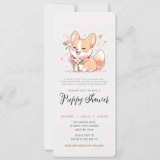 Hund Adoption Party Corgi Welpendusche Einladung