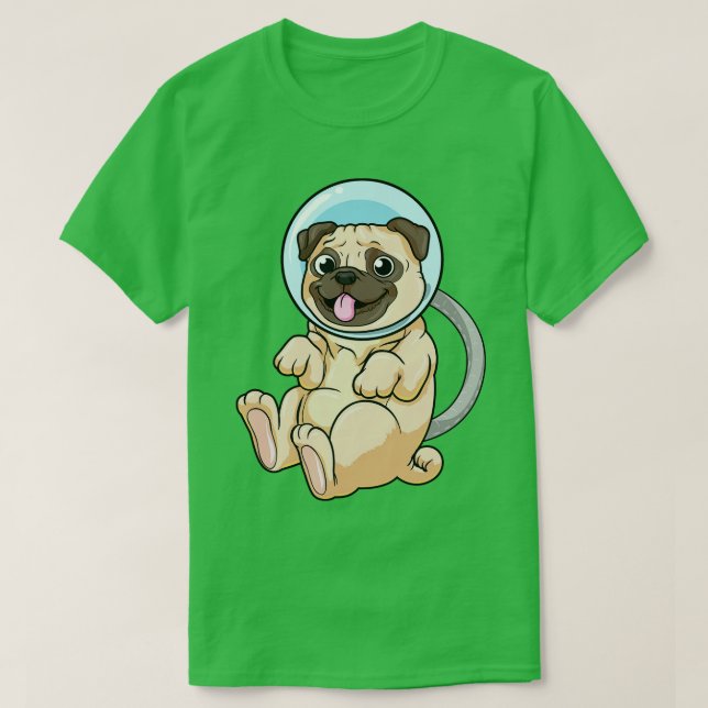 Hund als Astronaut im Weltraum T-Shirt (Design vorne)
