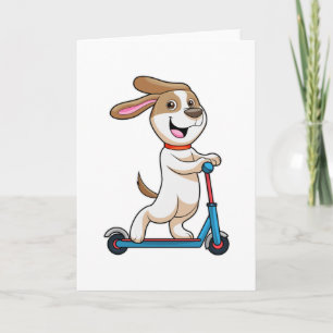 Hund als Biker mit Roller Karte