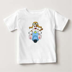 Hund als Biker mit Scooter.PNG Baby T-shirt