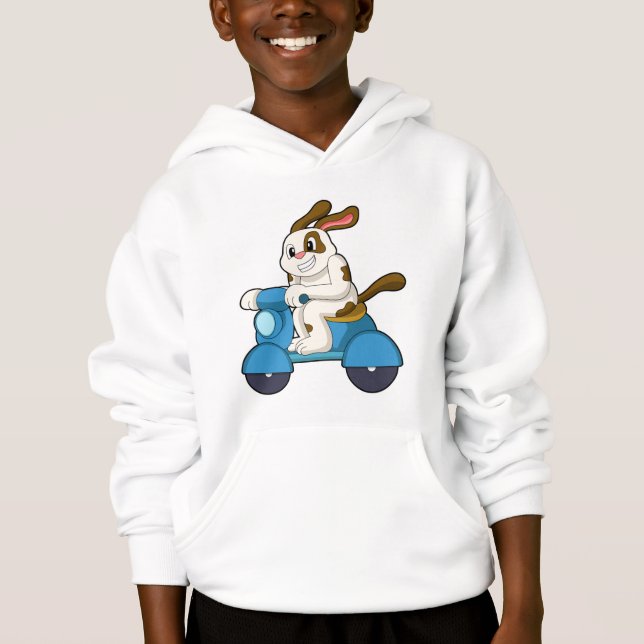 Hund als Biker mit Scooter.PNG Hoodie (Vorderseite)