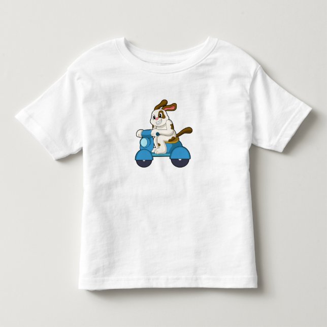 Hund als Biker mit Scooter.PNG Kleinkind T-shirt (Vorderseite)