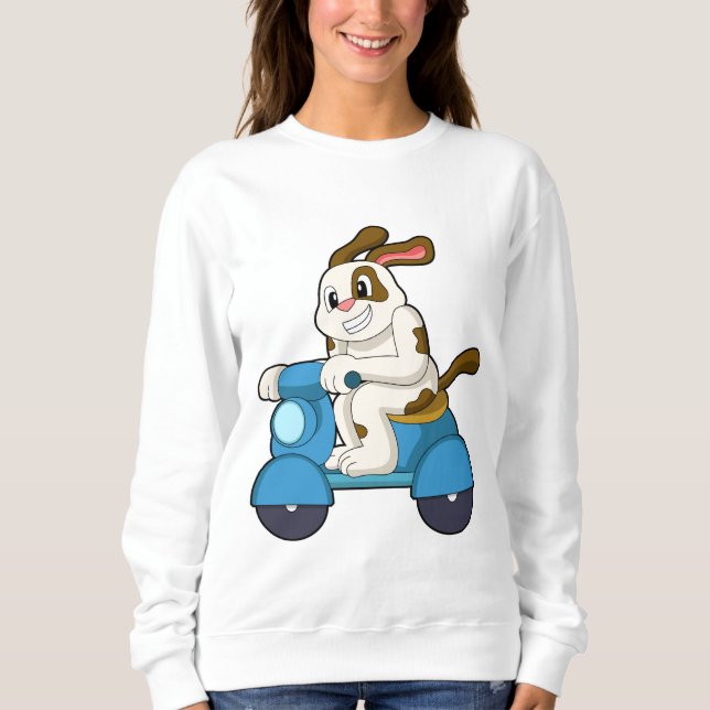 Hund als Biker mit Scooter.PNG Sweatshirt (Vorderseite)