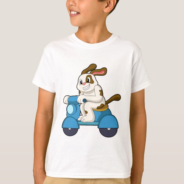 Hund als Biker mit Scooter.PNG T-Shirt (Vorderseite)