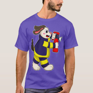 Hund als Feuerwehrmann mit Feuerlöscherin T-Shirt