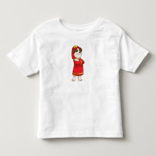 Hund als Feuerwehrmann mit Helmet Kleinkind T-shirt