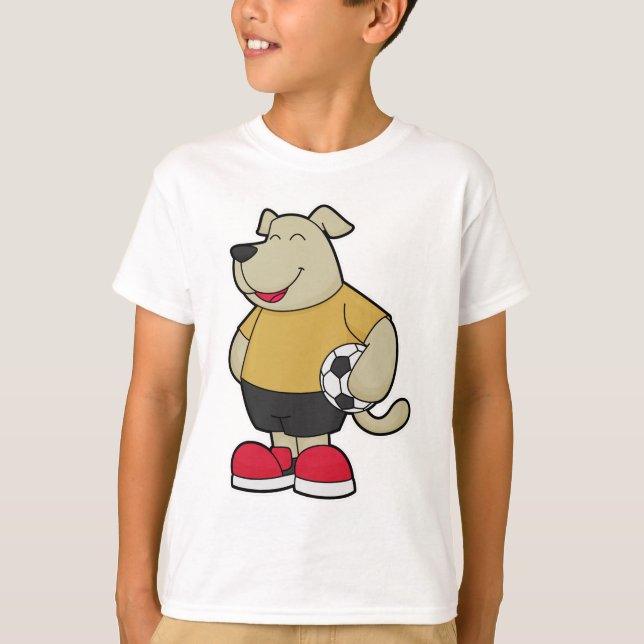 Hund als Fußballspieler mit Fußball T-Shirt (Vorderseite)