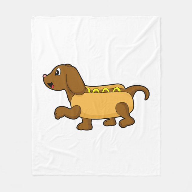 Hund als Hotdog Fleecedecke (Vorderseite)