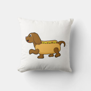 Hund als Hotdog Kissen