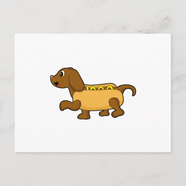 Hund als Hotdog Postkarte (Vorderseite)