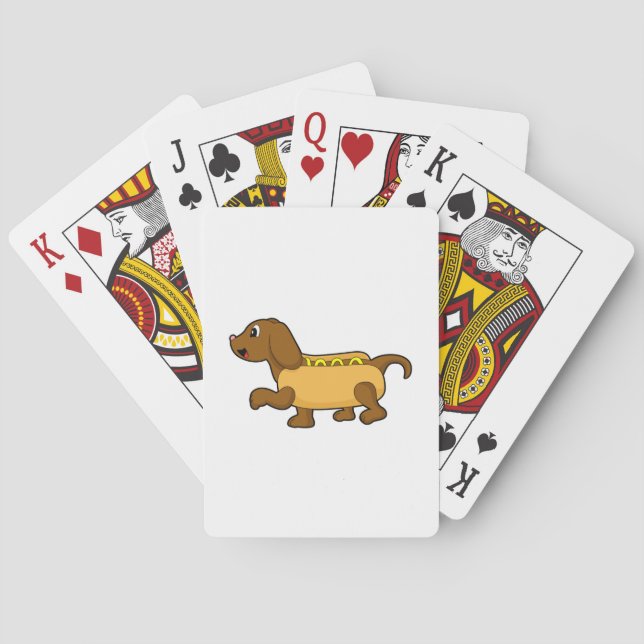 Hund als Hotdog Spielkarten (Rückseite)