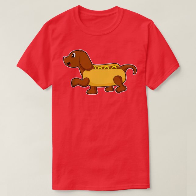 Hund als Hotdog T-Shirt (Design vorne)
