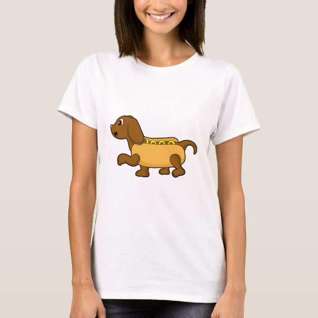 Hund als Hotdog T-Shirt (Vorderseite)