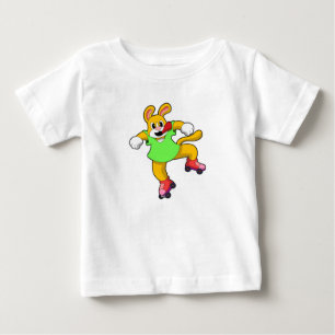 Hund als Inline-Skater mit Inline-Skaten Baby T-shirt