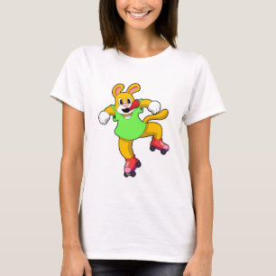 Hund als Inline-Skater mit Inline-Skaten T-Shirt
