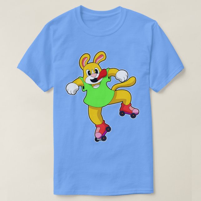 Hund als Inline-Skater mit Inline-Skaten T-Shirt (Design vorne)