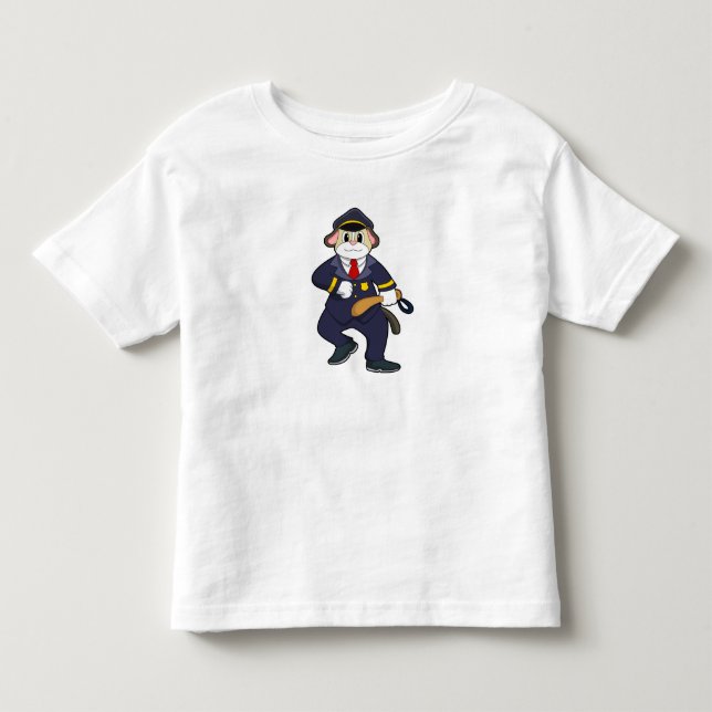 Hund als Polizeibeamter mit Polizeiuniform Kleinkind T-shirt (Vorderseite)