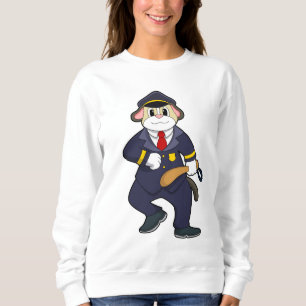 Hund als Polizeibeamter mit Polizeiuniform Sweatshirt