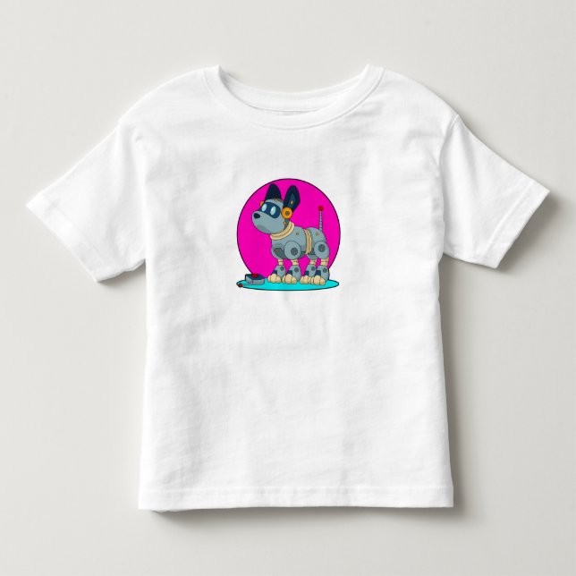 Hund als Roboter Kleinkind T-shirt (Vorderseite)