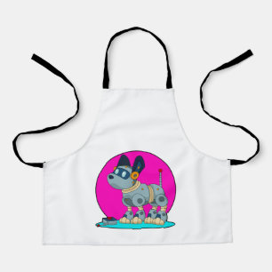 Hund als Roboter Schürze